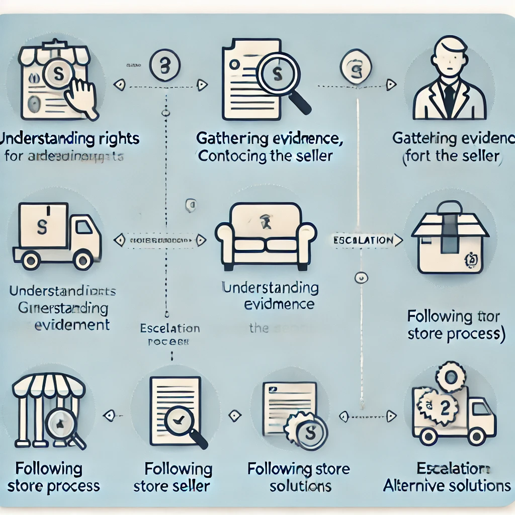 Illustration of a step by step needs to be done to claim